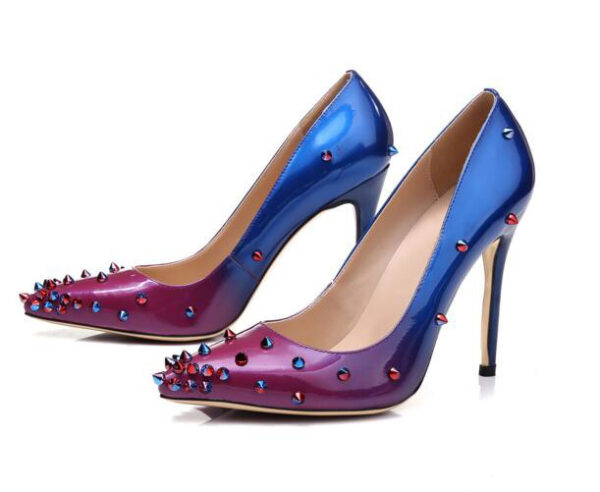 Bergazi Pointed color stud high heels