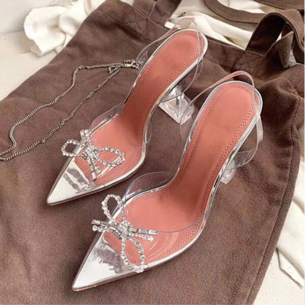 Bergazi Women's Bow Transparent High Heels