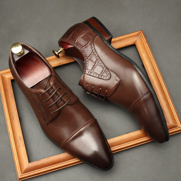 Bergazi European Version Of Men's Shoes 2-joint Formal Leather Shoes