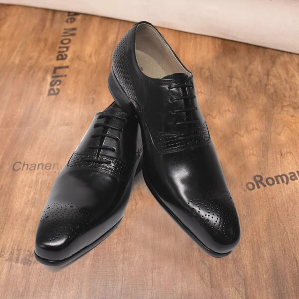 Bergazi Business Men's Formal Leather Shoes British Carved