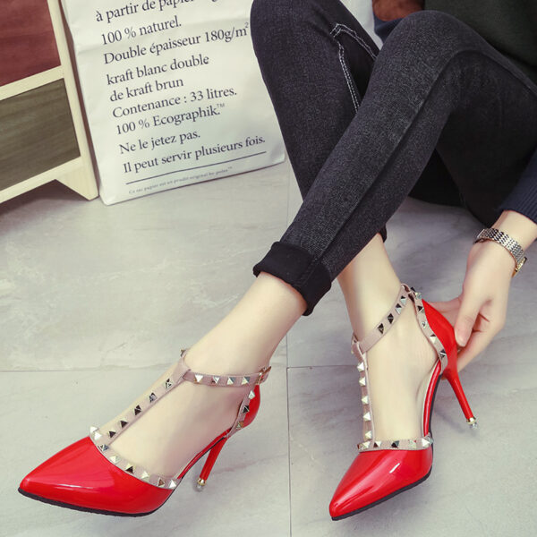 Bergazi Studded pointed high heels