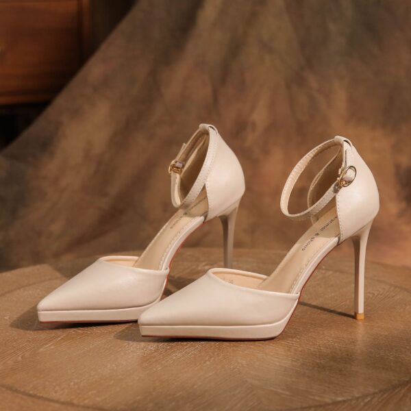 Bergazi Leather Ankle-strap Stilettos High Heels