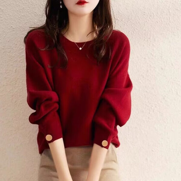 New Design Sense Niche Base Stylish Fashion Red Sweater