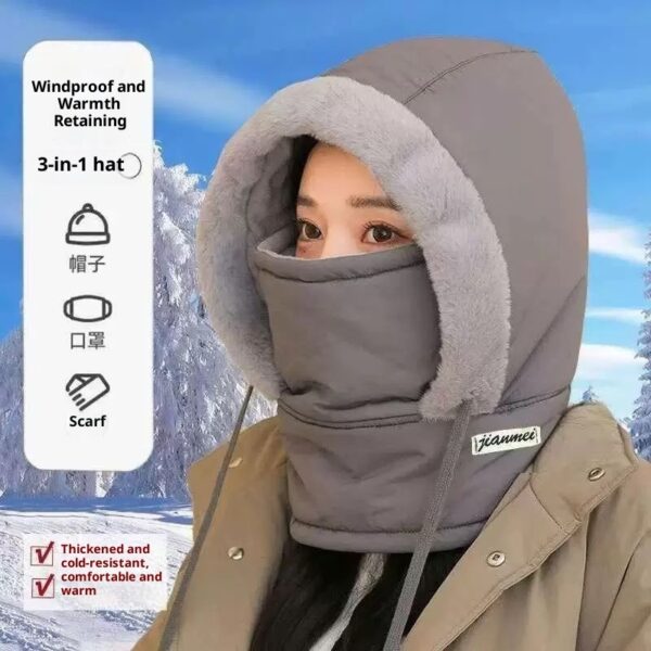Cold-proof Ushanka Thick Mask Integrated Wind-proof Cap